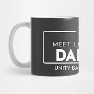 MEET. LOVE. SERVE. (on DARK) Mug